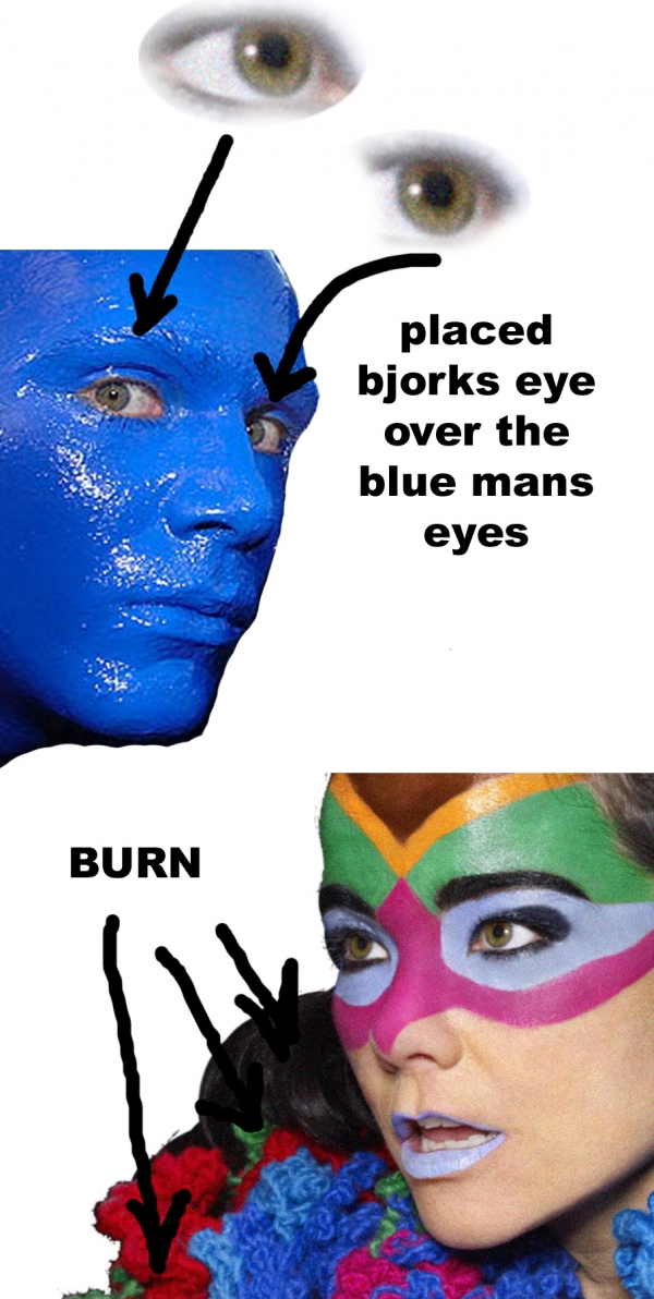 Creation of BlueManGroup Bjork Nina Grace: Step 1